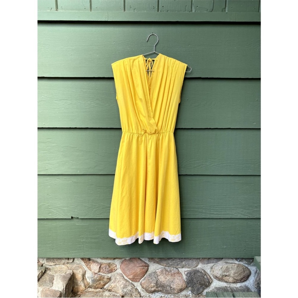 Yellow Sleeveless V-Neck Summer Dress - Brand: